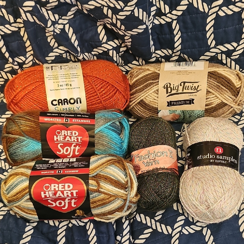 Soft Yarn Bundle - Orange, Brown, Multicolor